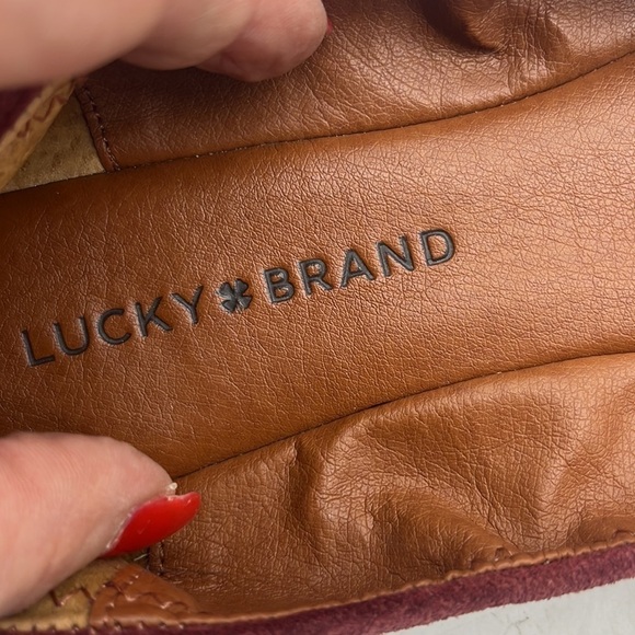 Lucky Brand Dark Red Suede Ballet Flats Size 7.5 BFL4724B - Picture 5 of 8